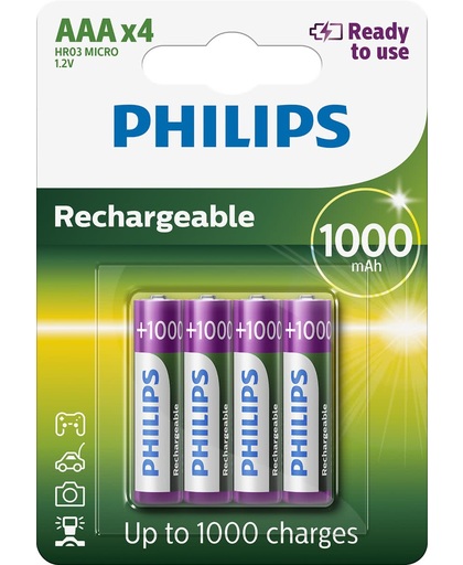 Philips Rechargeables Batterij R03B4RTU10/10 oplaadbare batterij/accu
