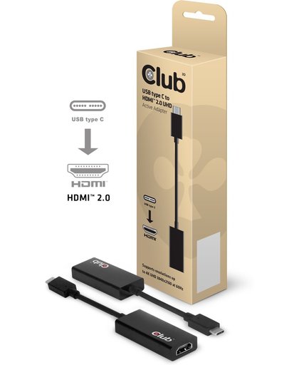 CLUB3D USB 3.1 Type C to HDMI 2.0 UHD Active Adapter