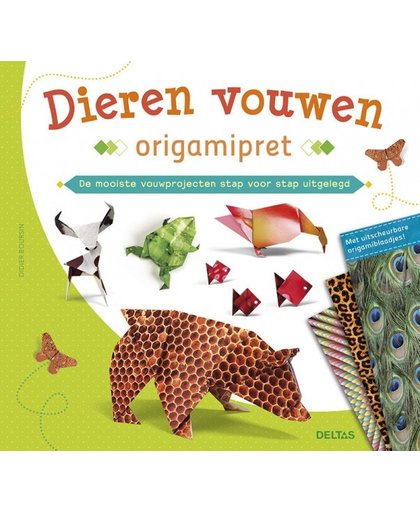 Deltas hobbyboek Origamipret dieren vouwen 20 cm