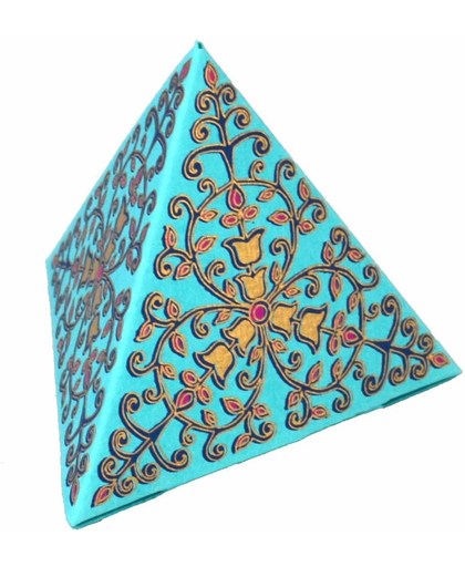 4 stuks Luxe Cadeaudoosjes van handgemaakt houtvrij papier met prachtige print, Cadeauverpakking, Cadeaupapier (8,7x8,7x8,7cm) - blauw