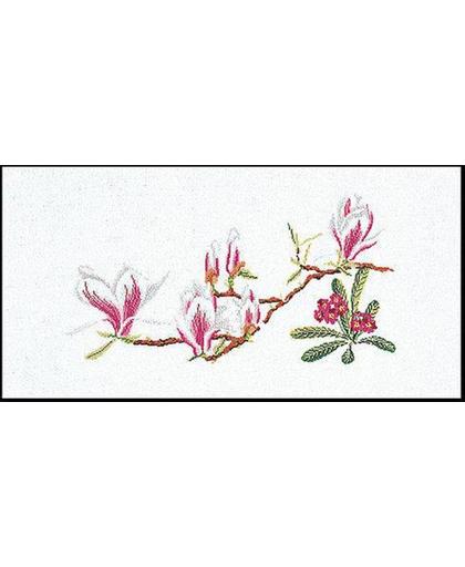 Thea Gouverneur Borduurpakket 826 Magnolia Primula - Linnen stof