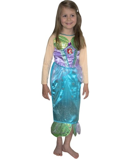 Disney Prinsessenjurk Arielle Glitter Long Sleeve - Kostuum Kind - Maat 128/140