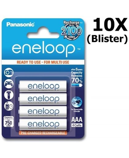 10x Blister AAA R3 Panasonic Eneloop Oplaadbare Batterijen
