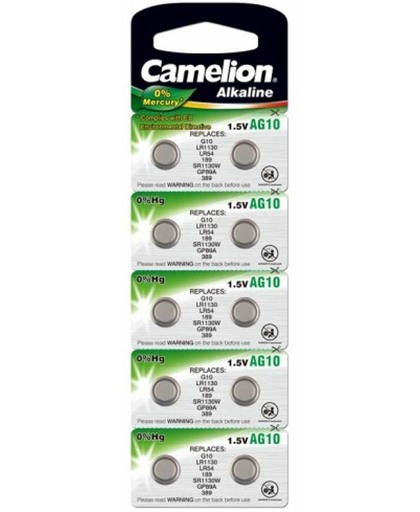 Camelion Alkaline 0% Mecury AG10 15V blister 10