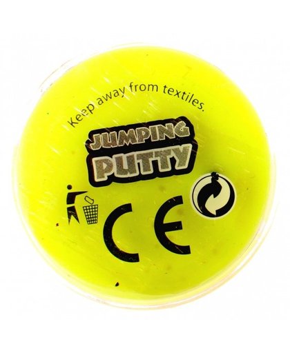 Johntoy jumping putty met oogjes geel 4.5 cm