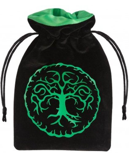 Tree of life dice bag Black and green