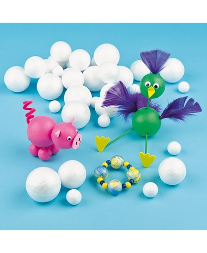 Voordeelpakket ballen van polystyreen  (36 stuks per verpakking)
