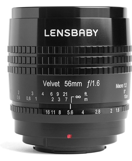 Lensbaby Velvet 56 - geschikt voor alle Olympus en Panasonic systeemcamera's - zwart