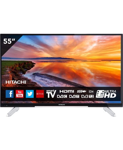 Hitachi 55" (140cm) DLED UHD Smart TV met Wifi en Bluetooth