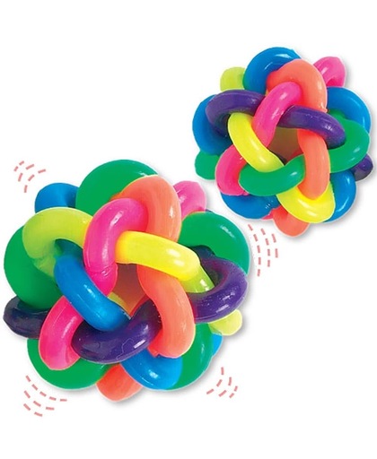 Regenboog spaghettiballen - speelgoed/feestartikelen voor kinderen ideaal om cadeau te geven (5 stuks)