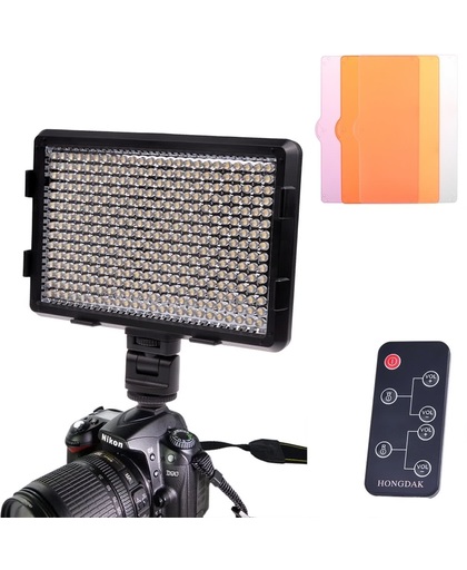HD-360 White licht LED Video licht on-Camera Photography lichting Fill licht voor Canon, Nikon, DSLR Camera met 3 Filter Plates & Remote Control