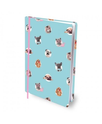 Dresz elastische boekenkaft A4 blauw Studio Pets