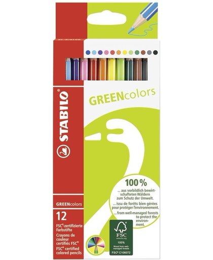 STABILO GREENcolors Kleurpotloden - etui 12 stuks