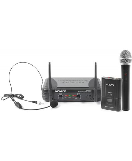 Vonyx STWM712C Dubbele draadloze handmicrofoon en headset