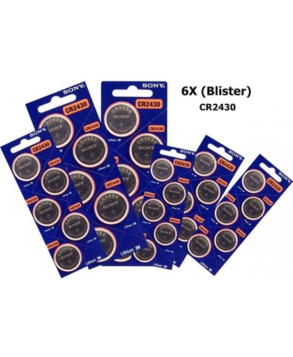 6 Blisters (30 batterijen) - Sony CR2430 lithium knoopcel batterij