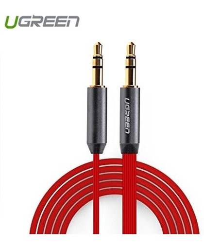 3.5mm Male-Male Audio Jack Ultra Plat kabel - 150cm Rood