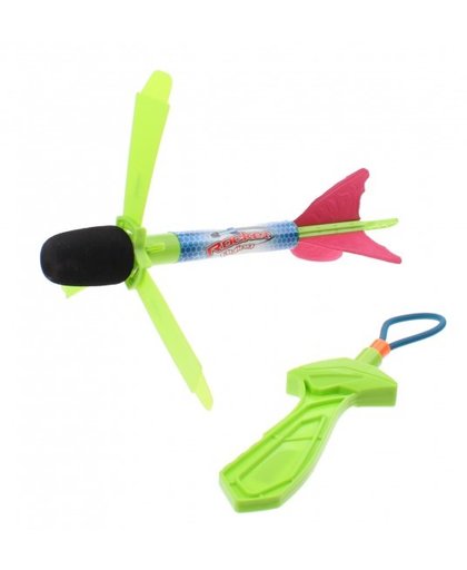 Toi Toys lanceerraket met lichteffecten 26 x 12 cm groen/blauw