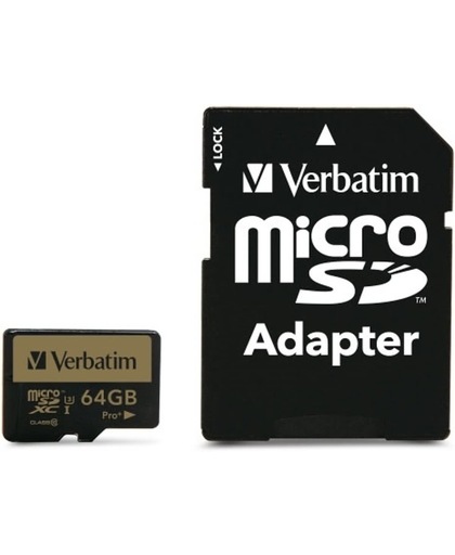 Verbatim Pro+ 64GB MicroSDHC MLC Klasse 10 flashgeheugen