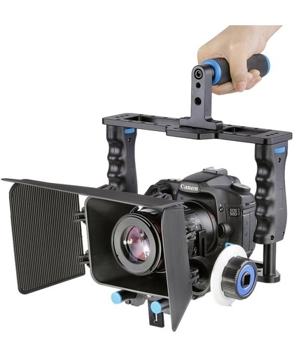 YELANGU YLG1103A-B Large Handle Video Camera Cage Stabilizer + Matte Box Kit voor DSLR Camera / Video Camera