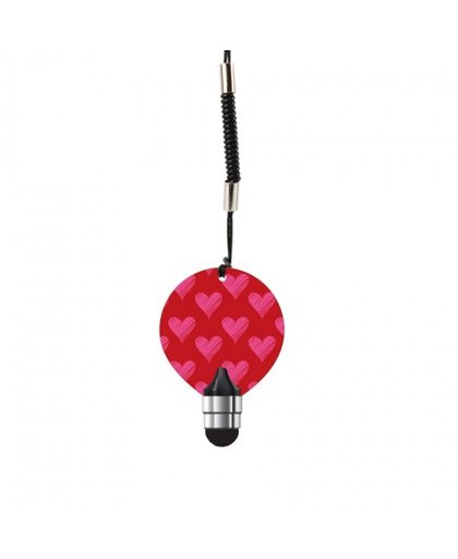 Dresz stylus touchscreen Hearts 4 cm rood/roze