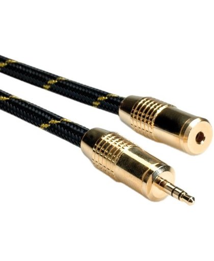 ROLINE GOLD 10m Audio-Verlängerungskabel [Klinke 3,5mm Stecker -<gt/> Klinke 3,5mm Buchse]
