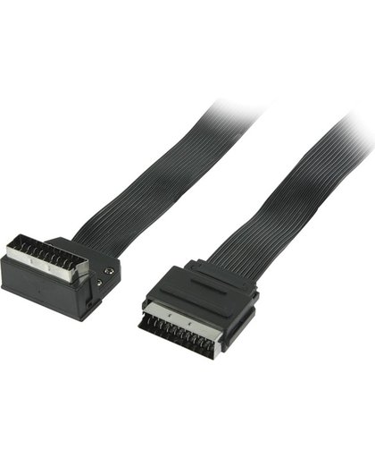 Flat SCART cable SCART male - SCART male 270Â° angled 3.00 m black