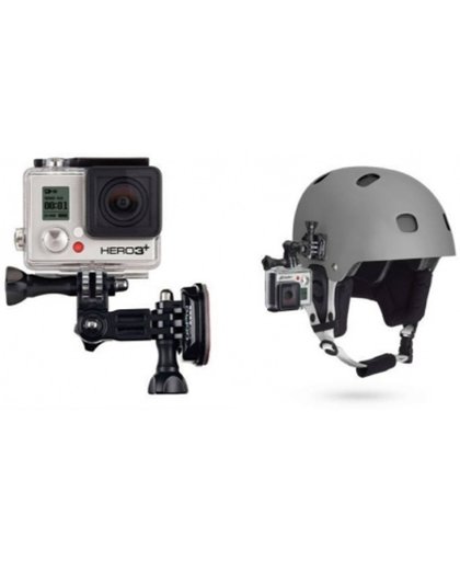 MobielCo Helm houder Side Mount set compleet (plakker + clip + steun) voor GoPro Hero