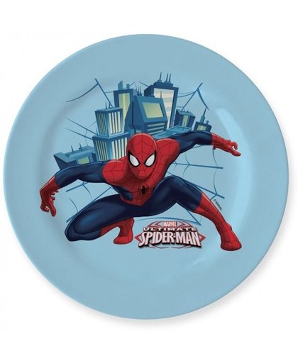 Marvel bordje Spider Man melamine 24 cm blauw