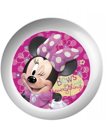 Disney bordje Minnie Mouse melamine 22 cm wit