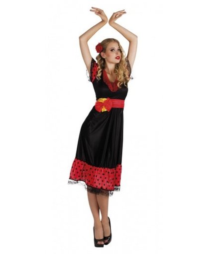 Boland verkleedpak Flamenco dames zwart maat 36/38