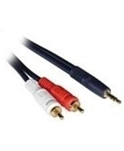 C2G 10m Velocity 3.5mm Stereo Male to Dual RCA Male Y-Cable audio kabel 2 x RCA Zwart