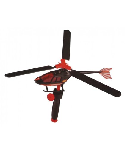 Eddy Toys Helikopter met trekkoord 30 cm zwart