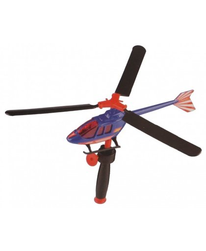 Eddy Toys Helikopter met trekkoord 30 cm blauw