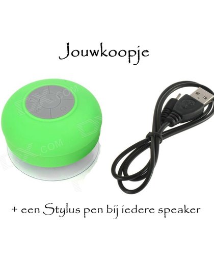 Waterdichte ronde Bluetooth Speaker met zuignap  Groen