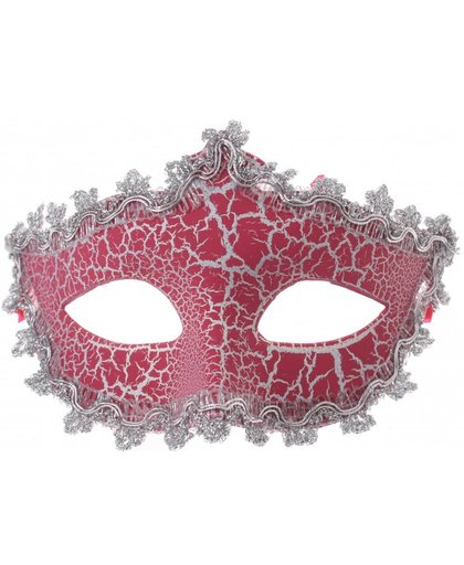 Amigo Venetiaans masker unisex roze