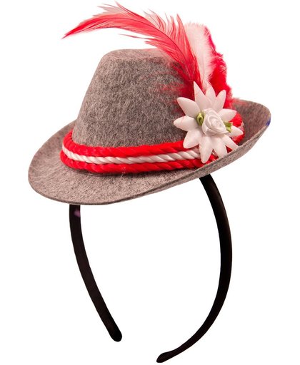Tiara mini Trilby hoed rood Oktoberfest