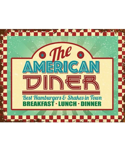 Grote muurplaat The American Diner 30x40cm