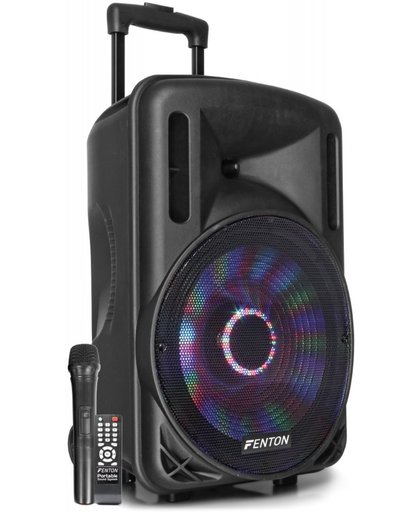 Fenton FT12LED accu speaker 700W met Bluetooth, draadloze microfoon & LED lichteffect