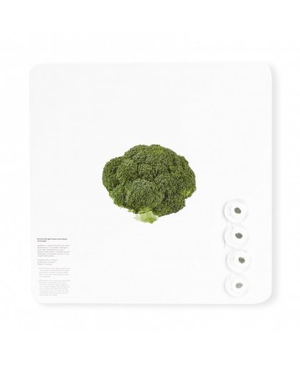 Dresz magneetbord broccoli aluminium 29 x 29 cm wit/groen