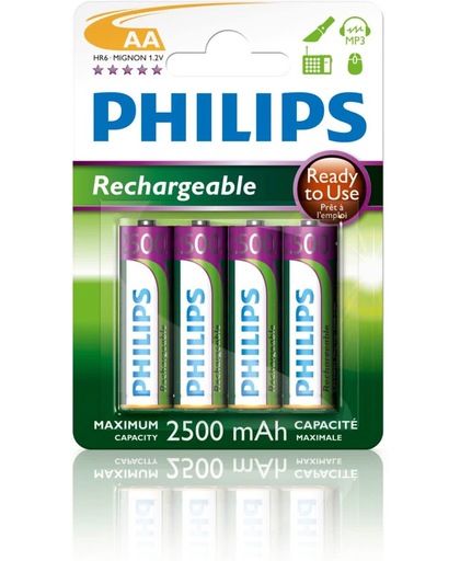 Philips Rechargeables Batterij R6B4RTU25/10 oplaadbare batterij/accu