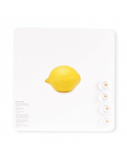 Dresz magneetbord citroen aluminium 29 x 29 cm wit/geel