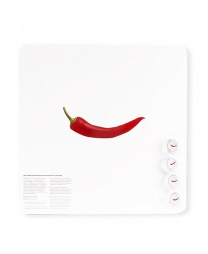 Dresz magneetbord rode peper aluminium 29 x 29 cm wit/rood