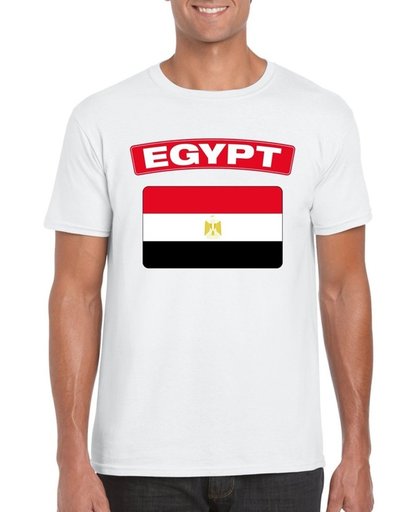 Egypte t-shirt met Egyptische vlag wit heren S