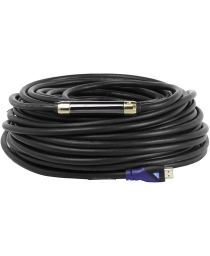 Multikabel - High Speed "HDMI-kabel" met Ethernet (30M) zwart - 1.4a- Ondersteunt 3D en Audio Return Channel - Full HD met "Ingebouwde Booster" - 30 meter