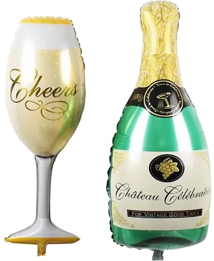 Ballon Champagne Champagneglas – Feesten en Partijen – Mega Trouw Ballon – Grote Folie Ballonnen