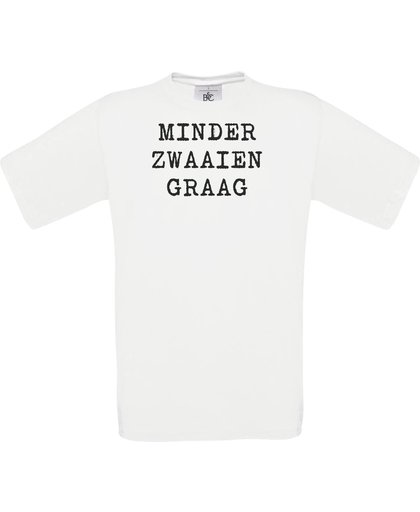 Mijncadeautje - Unisex T-shirt - Luizenmoeder - Minder zwaaien graag - Wit (maat S)