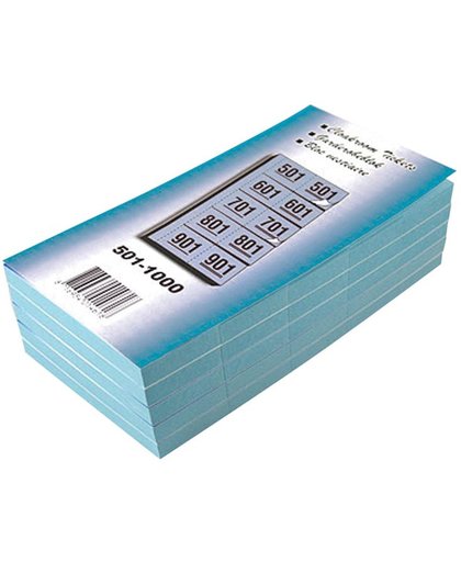 19x Garderobeblokken nummers van 501 t.e.m. 1.000, blauw