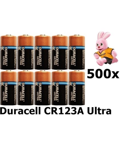 500 Stuks - Duracell CR123A Ultra Lithium batterij