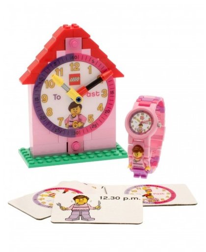 LEGO Time Teacher klok en horloge meisjes roze