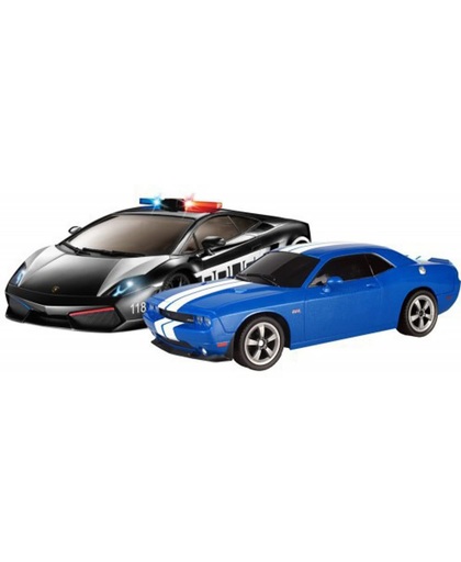 Racetin Police Pack-1:16 Gallardo VS Challenger SRT8